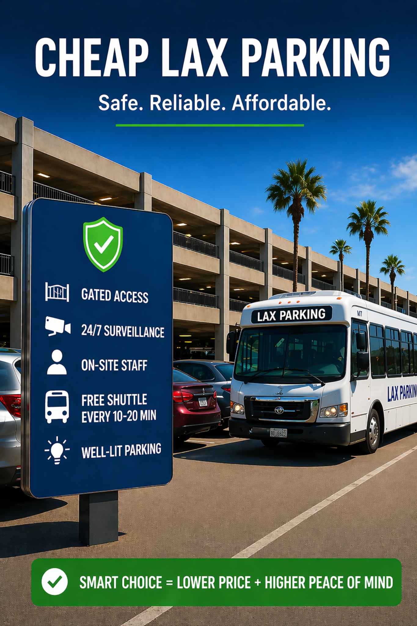 LAX parking shuttle bus near terminals